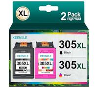 KEENKLE Cartuchos de Tinta 305 XL 305XL, compatibles con HP 305 para DeskJet 2700 2720 2710 DeskJet Plus 4120 4130 4110 4100 Envy 6000 6010 6020 6030 (2 Unidades)