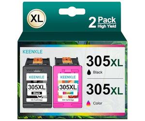 KEENKLE Cartuchos de Tinta 305 XL 305XL, compatibles con HP 305 para DeskJet 2700 2720 2710 DeskJet Plus 4120 4130 4110 4100 Envy 6000 6010 6020 6030 (2 Unidades)