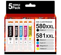 KEENKLE CLI-581 (C/M/Y/BK) PGI-580 PGBK - Cartuchos de Tinta Multipack, compatibles con Canon 580XXL 581XXL XXL para PIXMA TS705 TS8250 TS8150 TS8350 TS6350 TR8550 TS6150 TS6250 TS61150 51 TR7. 550