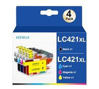 KEENKLE LC421XL LC-421XLVAL Cartuchos de Tinta compatibles con Brother LC421XL 421XL para Brother DCP-J1050DW MFC-J1010DW DCP-J1140DW Cartuchos