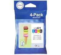 KEENKLE LC421XL LC-421XLVAL Cartuchos de Tinta compatibles con Brother LC421XL 421XL para Brother DCP-J1050DW MFC-J1010DW DCP-J1140DW Cartuchos