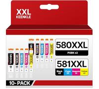 KEENKLE PGI 580XXL CLI 581XXL Cartuchos de Impresora Compatible para Canon 580 581 para Canon TR8550 Cartuchos de Impresora para Canon Pixma TS705a TS6350a TS8350 TS9550 TS705 (PGBK/C/M/Y/BK,10