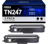 KEENKLE TN243BK- 2 Negro tóner, para Brother TN247 TN243, Brother HLL3210CW, HLL3230CW, HLL3270CW, DCPL3510CW, DCPL3550CW, MFCL3710CW, MFCL3750CW, MFCL3770CDW