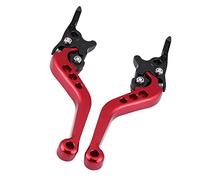 Keenso 1 par de manetas de freno de embrague de motocicleta, maneta de freno universal con doble disco(Red)