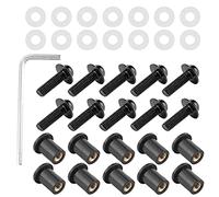 Keenso 10 PCS Motorcycle Tuerca de Parabrisas, Pernos del Parabrisas de Motocicleta Tuerca de Tuerca Universal Kit de Montaje (BLACK)