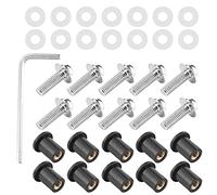 Keenso 10 PCS Motorcycle Tuerca de Parabrisas, Pernos del Parabrisas de Motocicleta Tuerca de Tuerca Universal Kit de Montaje (SILVER)