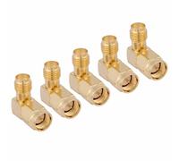 Keenso 10 Uds Conector SMA Adaptador Macho a Hembra ángulo Recto de 90 Grados para Aplicaciones RF Construcción Duradera de Aleación de Cobre