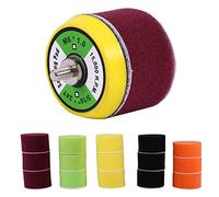 Keenso 16 piezas pulido pulido almohadilla pulidora, 2 pulgadas coche esponja almohadilla pulidora taladro adaptador agarre placa de apoyo M6 para pulidora lijado encerado corte