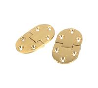 Keenso 2 Bisagras de Latón, Solapa Plegable Duradera con Borde Redondo para Mesas de Armario con 12 Tornillos de Latón