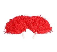 Keenso 2 Piezas de Pompones de Porristas, Pompones de Pompas de Animadora, Accesorios Deportivos de Baile para Fiestas, (Rojo)