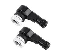 Keenso 2 Piezas de vástago de válvula de neumático de 90 Grados Universal Motocicleta Ruedas de Aluminio vástago de válvula de neumático Tapas 11.3 mm(Negro)