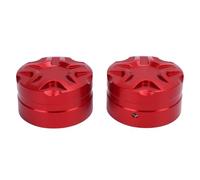 Keenso 2 Tapas para Interruptor de Elevación del Parabrisas de Motocicleta, Tapa Decorativa de Aleación de Aluminio con Llave, Repuesto para ADV150, ADV160 y ADV350. (rojo)