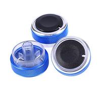 Keenso 3 Perillas de Control de Aire Acondicionado para Automóvil, Perilla de Interruptor de Aire Acondicionado de Plástico de Aluminio, Reemplazo Directo Azul, Ajuste de Giro Rápido para Control de