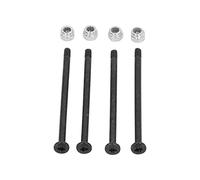 Keenso 4 Piezas RC Coche Tornillos Kit Acero Negro Plata Tuercas, Piezas de Repuesto para 144010