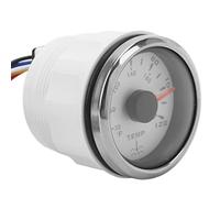 Keenso 52mm Medidor de temperatura del agua, luz de fondo de 7 colores, IP67 impermeable, señal de 1600-22Ω, con vidrio curvo anticondensación, bajo consumo de energía, para motores, generador (WHITE)