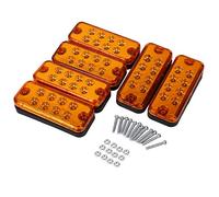 Keenso 6 luces de marcador lateral para remolque de camión, 8 LED de 12 V, indicador de holgura lateral automático, luces rectangulares (amarillo)