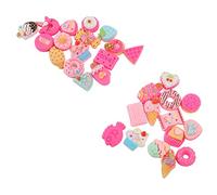 Keenso Abalorio de comida para manualidades, 30 piezas, para pasteles, helados, donas, galletas, material de decoración para familiares, amigos, colegas (resina ABS)