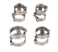Keenso Abrazaderas de Manguera de Aire Acondicionado, Paquete de 4 Anillos de Abrazadera de Cincha para Junta de Tubería de CA de Acero Inoxidable para Tubos de Coche Ecológicos R134 G6