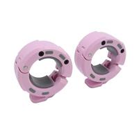 Keenso Abrazaderas para Barra, 2 Collares Magnéticos de Liberación Rápida para Barra de 50 Mm, Nailon de Alta Resistencia con Agarre de Silicona, Bloqueo de Placa Seguro para Entrenamiento de (Rosa