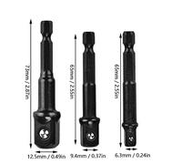 Keenso Adaptador de Zócalo -secas Long Longevity Feder -rueda de Ruedas con con de 1/4 Pulgadas de Seis Canting en 1/4 3/8/2 Machina de Perforación de Cabeza Cuadrada Conductor para Electricidad