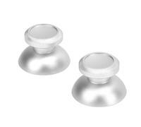 Keenso Aleación de Aluminio Cabas de Pulgar con Textura para Controlador de Consola de Juegos, Agarres de Joystick de 2 Piezas para una Experiencia de Juego Cómoda (Silver)
