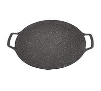 Keenso Aleación de Aluminio Placa de Barbacoa Coreana No -sartén Circular de Palo, Asar a la Parrilla para Agitar, Acampar y Fiestas Exteriores Dispositivos de Parrilla (Tipo Universal 33cm)