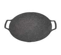 Keenso Aleación de Aluminio Placa de Barbacoa Coreana No -sartén Circular de Palo, Asar a la Parrilla para Agitar, Acampar y Fiestas Exteriores Dispositivos de Parrilla (Tipo Universal 36cm)