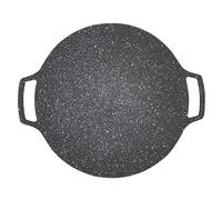 Keenso Aleación de Aluminio Placa de Barbacoa Coreana No -sartén Circular de Palo, Asar a la Parrilla para Agitar, Acampar y Fiestas Exteriores Dispositivos de Parrilla (Tipo de gas 33cm)