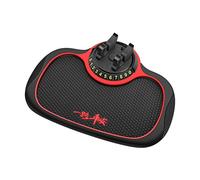 Keenso Alfombrilla Antideslizante para Teléfono Móvil para Coche, Soporte Giratorio de 360 Grados para Salpicadero con Almohadilla de Gel Viscoso (Borde Rojo Antideslizante con Soporte numérico)