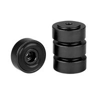 Keenso Almplificador de Aleación de Aluminio Almohadillas, Amplificador de Amortiguadores, Pies de Aluminio Duraderos para Sonido Estéreo Real, Almohadillas de 4 Piezas (BLACK)