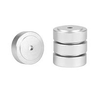 Keenso Amplificador de de 30 Mm Fees de Aluminio para Absorber el Amortiguador, 4 Piezas Amplificador de Almohadillas con Anillo de Goma Desmontable (SILVER)