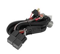 Keenso Arnés de Cableado LED, Arnés de Cableado de Luz ABS para Faros H4 12V 40A con Enchufes de Cerámica Relés Duales 40A Terminales Estañados para Actualización de Cuatro Luces de Automóvil