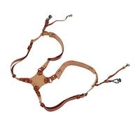 Keenso Arnés de Correa para Cámara de Doble Hombro Premium con Hebilla de Doble Bloqueo para Cámara Digital SLR, 1 unidad; Ideal para Fotógrafos de Bodas (Tipo X, Marrón)