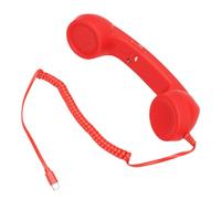 Keenso Auricular de Teléfono Retro, Material ABS, Diseño Vintage Elegante, Teléfono con Altavoz con Cable Tipo C para Reuniones Celulares y Entusiastas de la Tecnología (Rojo)