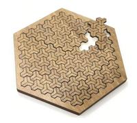 Keenso Bandeja de Madera para Rompecabezas Fractal, Tablero Stem de Madera Contrachapada de Tilo, 4,72 X 4,72 X 0,24 Pulgadas, para Adolescentes y Adultos, Desafío Cerebral, Exhibición de