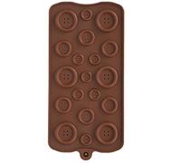 Keenso Bandeja de Molde de Chocolate Antiadherente, Molde de Silicona con Forma de Botón para Hacer Dulces de Fondant DIY, Herramientas de Pastelería para Amantes de la Repostería, Material de