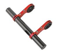 Keenso Barra de Extensor de Manillar de Bicicleta, Extensor de Bicicleta Extensor de Aluminio Ligero de Aluminio de Fibra de Carbono para la Lámpara de Luz de Montaje del Teléfono (Abrazadera doble