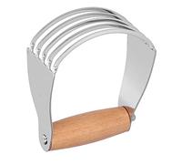 Keenso Batidora de Masa de Acero Inoxidable de 5 Paletas/alas, Cortador de Pastelería Profesional para Hornear, Adecuado para Pastelería, Pizza y Pasteles, Liviano y Fácil de Usar (Color madera)