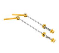 Keenso Bicicleta liberación rápida, 1 par de Ruedas de aleación de Titanio para Bicicleta de Carretera, Eje Trasero Delantero, Accesorio de Palanca de liberación rápida(Oro)