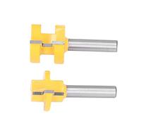 Keenso Bit DE Espiga DE Diente Cuadrado Ptfe Recubrimiento DE Ptfe y Ranuras Pisos DE Articulación Bit para Trabajadores DE Piso DE Madera 2 CABEZA ALEAYADA DE STC Diámetro del Eje DE 8 Mm