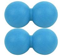 Keenso Bola de Masaje de maní 2 Piezas, masajeador de Bola de Masaje de relajación Muscular de Entrenamiento de Yoga con Forma de maní de Silicona(Azul) Equipos de fitness combinados