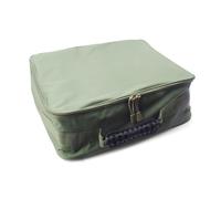 Keenso Bolsa de Almacenamiento para Aparejos de Pesca, Ajustable, 4 Compartimentos, Resistente Al Agua, Gran Capacidad con Cinta Selladora de PVC Incorporada, para Carretes de Pesca, (Green)