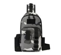 Keenso Bolsa de Pesca con Bandolera, Tela Oxford Impermeable, Bolsa de Aparejos de Gran Capacidad con Compartimentos, Ideal para Pesca y Ciclismo (Camuflaje Gris)