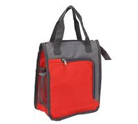 Keenso Bolsa de Supermercado Reutilizable Aislada, Asa Ensanchada a Prueba de Fugas para Viajes de Trabajo, Senderismo, Entrega de Alimentos, Tela Oxford de 22 X 12 X 26 Cm (Rojo)
