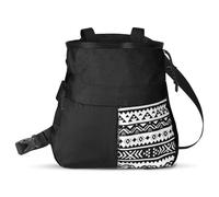 Keenso Bolsa de Tiza, Gran Capacidad para Deportes Al Aire con Fondo Trapezoidal, 700 G de Polvo, Bolsillo para Teléfono, Puntos Dobles para Colgar (Negro Grande)