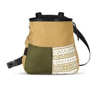 Keenso Bolsa de Tiza, Gran Capacidad para Deportes Al Aire con Fondo Trapezoidal, 700 G de Polvo, Bolsillo para Teléfono, Puntos Dobles para Colgar (Caqui Grande)