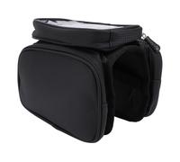 Keenso Bolsa para bicicleta de tubo superior, PVC PU para bicicleta, con pantalla táctil sensible, bolsa de almacenamiento para manillar de bicicleta de montaña, viajes por carretera