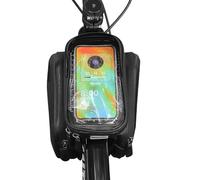 Keenso Bolsa para Cuadro de Bicicleta Bolsa para Cuadro de Ciclismo Impermeable de PU con Ventana para Pantalla Táctil de Teléfono Almacenamiento de Tubo Superior de 19x11x5 Cm para Bicicleta de (464)