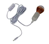 Keenso Bombilla LED Solar E27, Brillo de 5W | Luz blanca suave y cálida, bajo consumo, cable CC ambiental