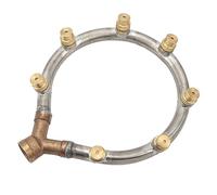 Keenso Boquilla Anular Multifuncional Boquilla Atomizadora de Acero Inoxidable de Cobre Duradera para Riego Agrícola de Jardines, Junta Negra 3x, Fácil (7 cabeza)